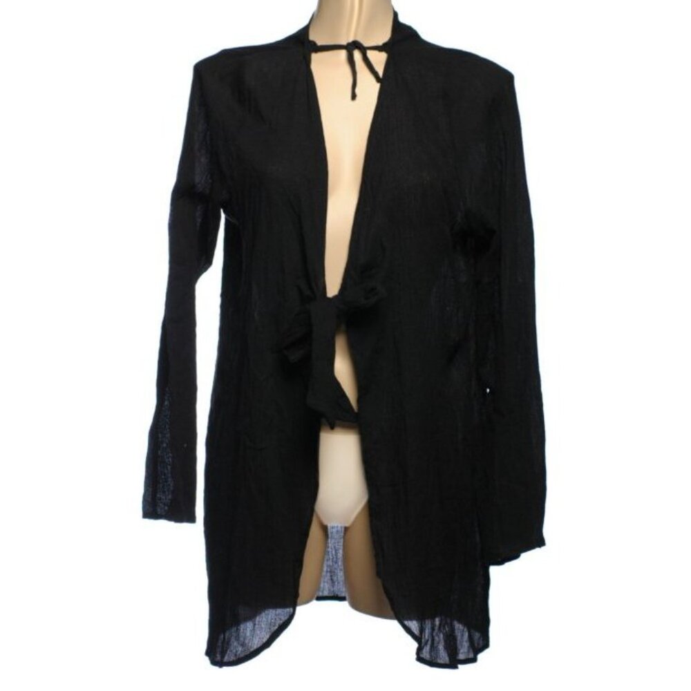 Be Creative Black Cotton Gauze Swimsuit Coverup - XL